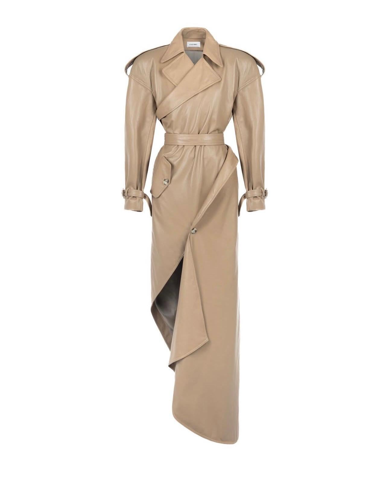 Trench couture asimetric piele