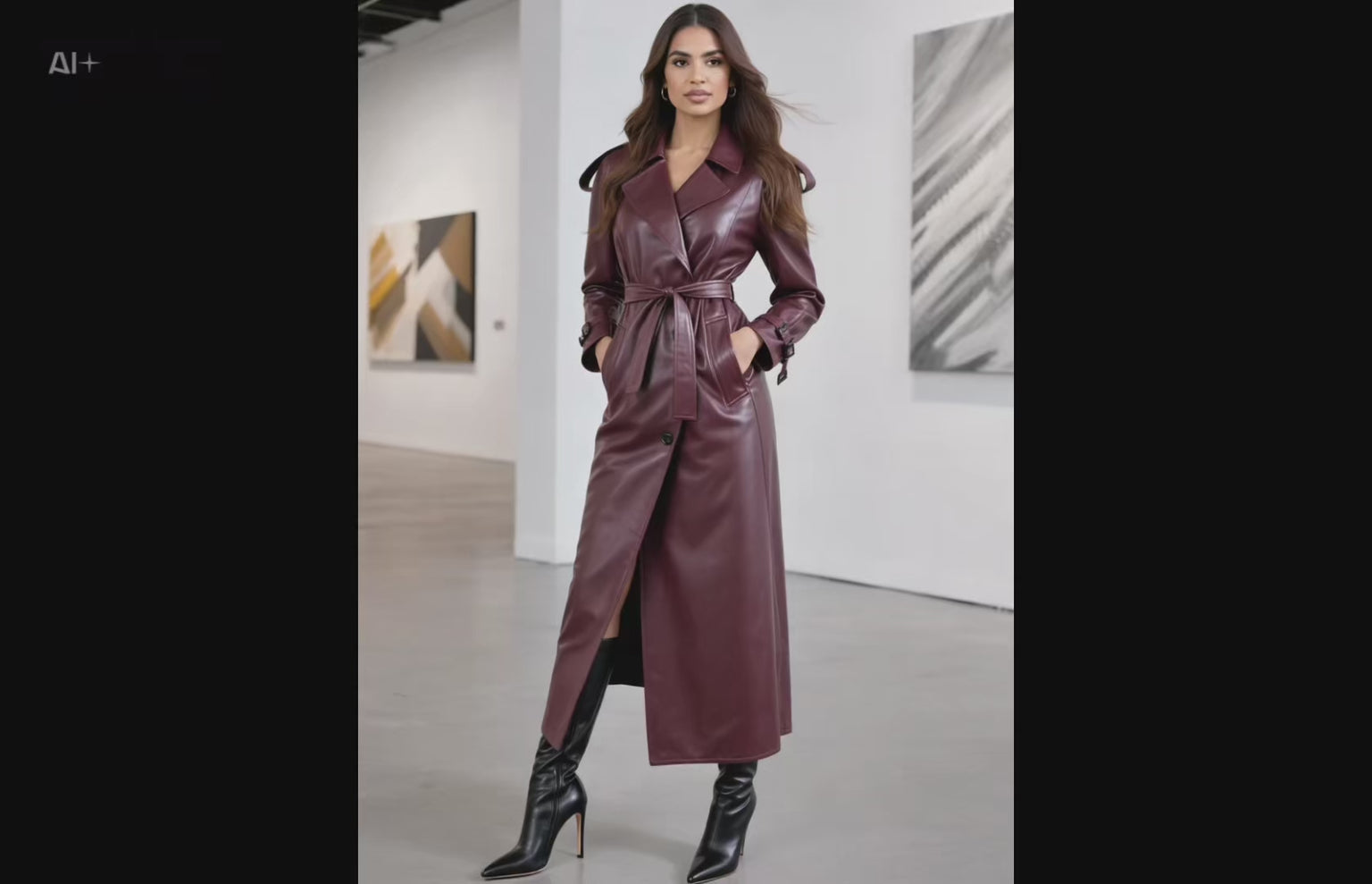 Trench couture asimetric piele